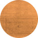 Round Machine Washable Oriental Orange Industrial Area Rugs, wshurb2047org