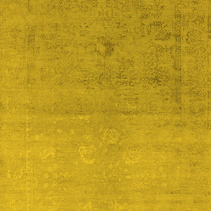 Machine Washable Oriental Yellow Industrial Rug, wshurb2047yw