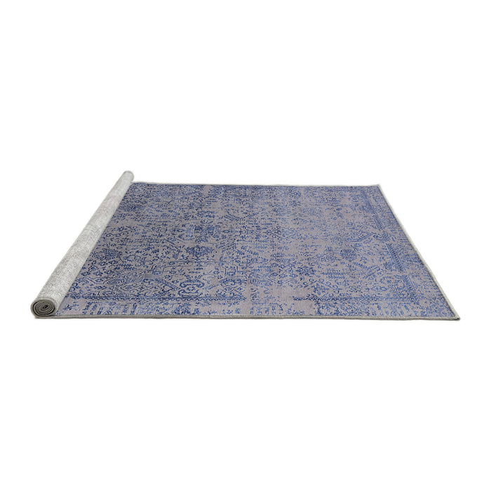 Sideview of Machine Washable Industrial Modern Deep Periwinkle Purple Rug, wshurb2048
