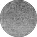 Round Oriental Gray Industrial Rug, urb2048gry