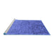 Sideview of Machine Washable Oriental Blue Industrial Rug, wshurb2048blu