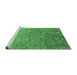 Sideview of Machine Washable Oriental Emerald Green Industrial Area Rugs, wshurb2048emgrn