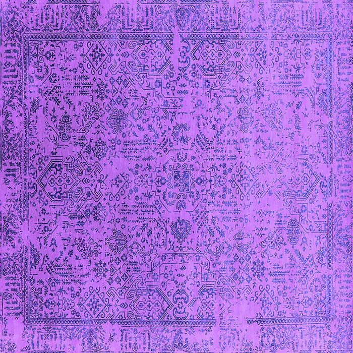 Square Machine Washable Oriental Purple Industrial Area Rugs, wshurb2048pur
