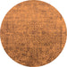 Round Oriental Orange Industrial Rug, urb2048org