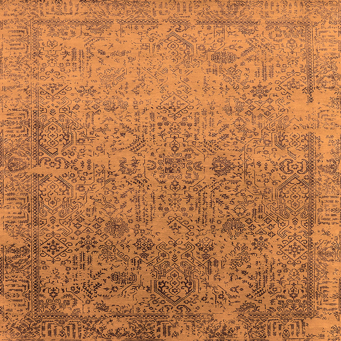 Square Oriental Orange Industrial Rug, urb2048org