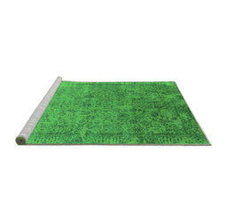 Sideview of Machine Washable Oriental Green Industrial Area Rugs, wshurb2048grn