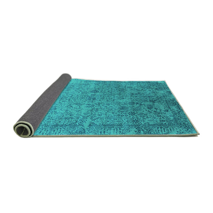 Sideview of Oriental Turquoise Industrial Rug, urb2048turq
