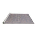 Sideview of Machine Washable Industrial Modern Dark Gray Rug, wshurb2049