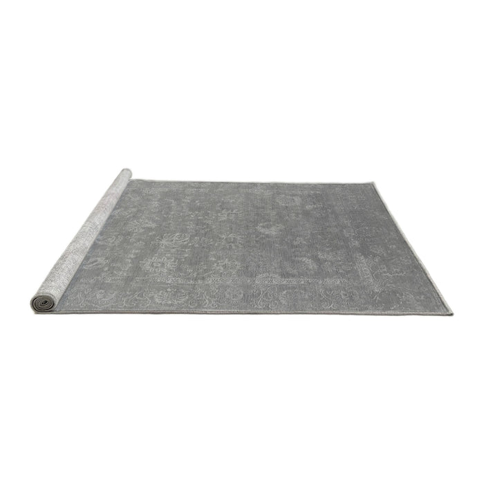 Sideview of Machine Washable Oriental Gray Industrial Rug, wshurb2049gry