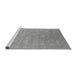 Sideview of Machine Washable Oriental Gray Industrial Rug, wshurb2049gry