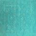 Square Oriental Turquoise Industrial Rug, urb2049turq