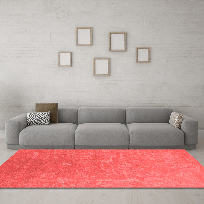 Industrial Red Washable Rugs