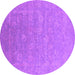 Round Oriental Purple Industrial Rug, urb2049pur