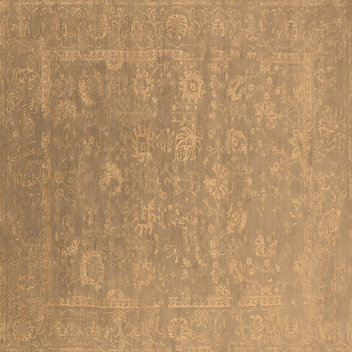 Square Oriental Brown Industrial Rug, urb2049brn