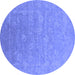 Round Oriental Blue Industrial Rug, urb2049blu