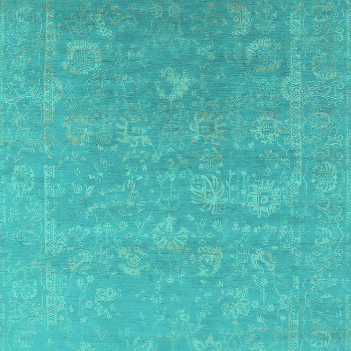 Machine Washable Oriental Turquoise Industrial Area Rugs, wshurb2049turq