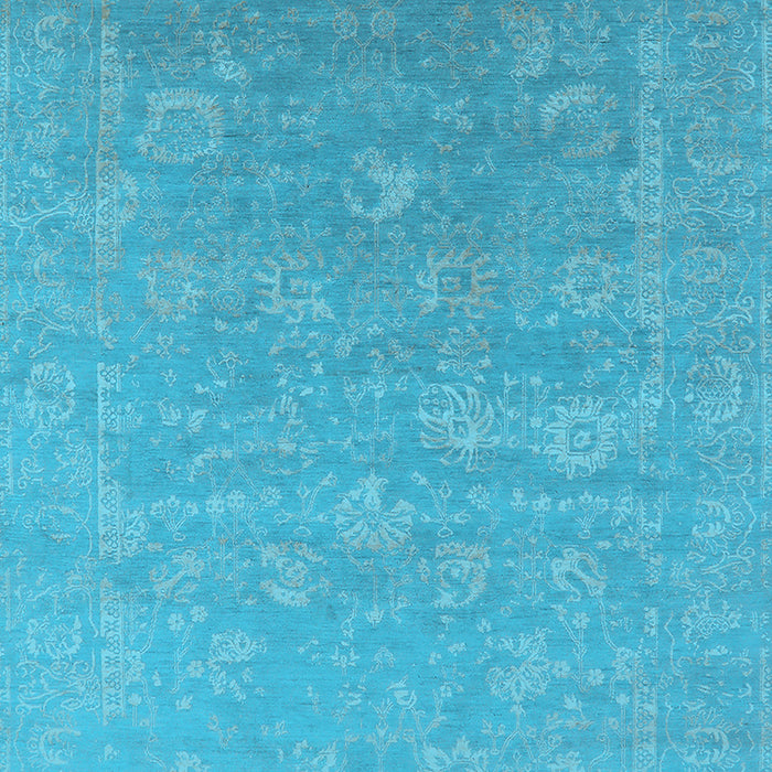 Machine Washable Oriental Light Blue Industrial Rug, wshurb2049lblu