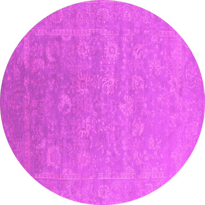Round Oriental Pink Industrial Rug, urb2049pnk