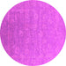 Round Oriental Pink Industrial Rug, urb2049pnk