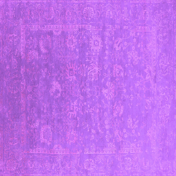 Square Machine Washable Oriental Purple Industrial Area Rugs, wshurb2049pur
