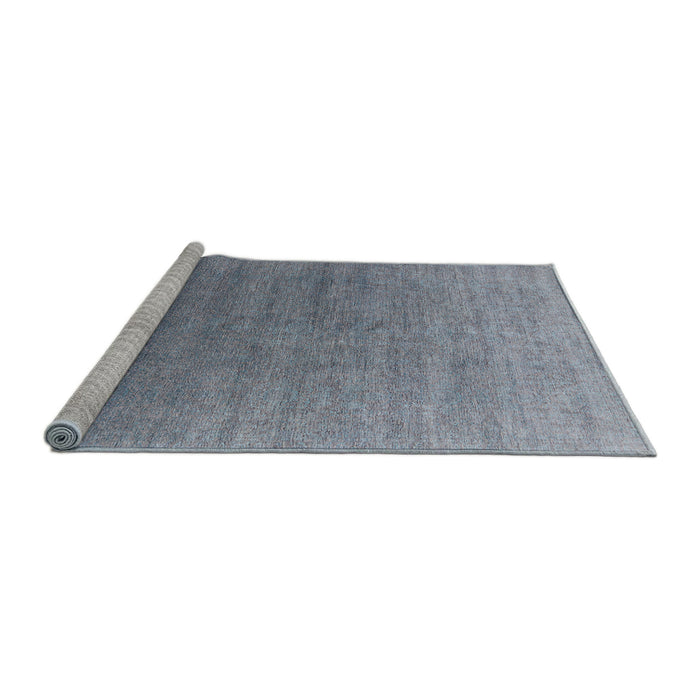 Sideview of Machine Washable Industrial Modern Columbia Blue Rug, wshurb2050