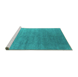 Sideview of Machine Washable Oriental Turquoise Industrial Area Rugs, wshurb2050turq