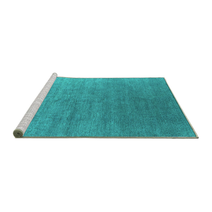 Sideview of Machine Washable Oriental Turquoise Industrial Area Rugs, wshurb2050turq
