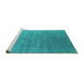 Sideview of Machine Washable Oriental Turquoise Industrial Area Rugs, wshurb2050turq