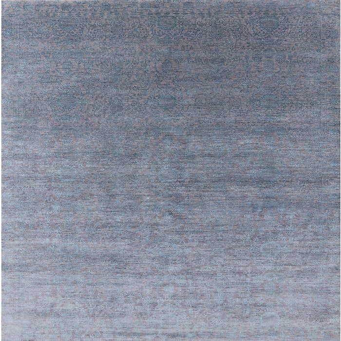 Square Machine Washable Industrial Modern Columbia Blue Rug, wshurb2050