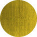 Round Oriental Yellow Industrial Rug, urb2050yw