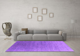 Machine Washable Oriental Purple Industrial Area Rugs in a Living Room, wshurb2050pur