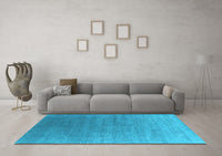 Machine Washable Oriental Light Blue Industrial Rug, wshurb2050lblu