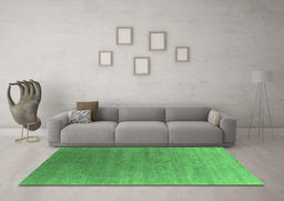 Machine Washable Oriental Emerald Green Industrial Area Rugs in a Living Room,, wshurb2050emgrn