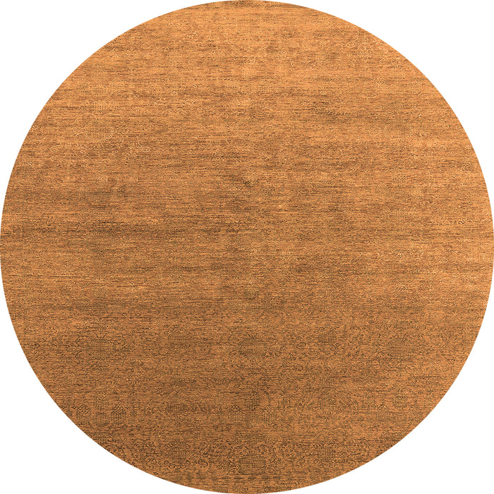 Round Oriental Orange Industrial Rug, urb2050org