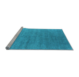 Sideview of Machine Washable Oriental Light Blue Industrial Rug, wshurb2050lblu