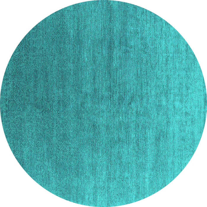 Round Oriental Turquoise Industrial Rug, urb2050turq
