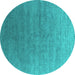 Round Oriental Turquoise Industrial Rug, urb2050turq