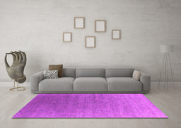 Machine Washable Oriental Pink Industrial Rug in a Living Room, wshurb2050pnk