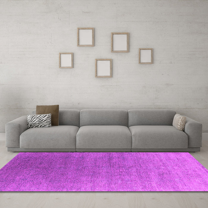 Machine Washable Oriental Pink Industrial Rug in a Living Room, wshurb2050pnk