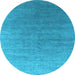 Round Oriental Light Blue Industrial Rug, urb2050lblu