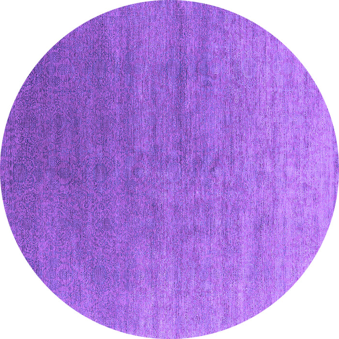 Round Machine Washable Oriental Purple Industrial Area Rugs, wshurb2050pur