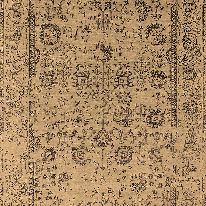 Machine Washable Oriental Brown Industrial Rug, wshurb2051brn