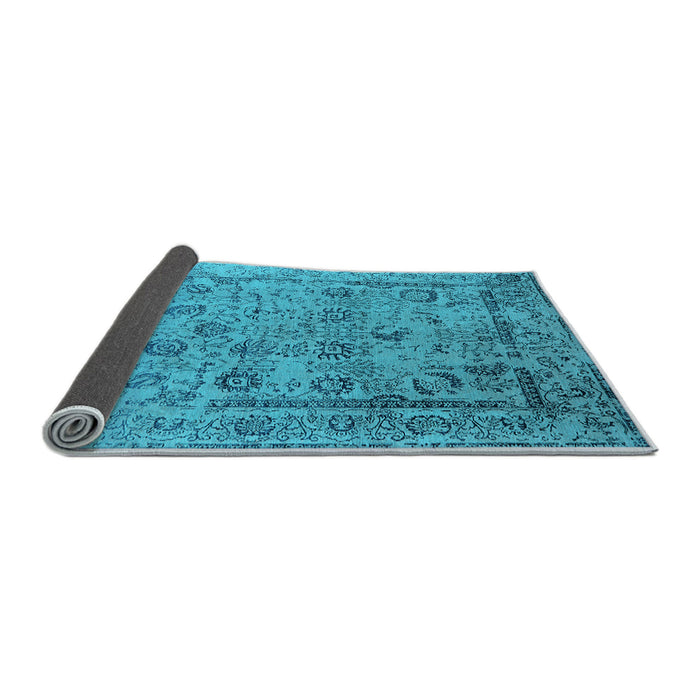 Sideview of Oriental Light Blue Industrial Rug, urb2051lblu