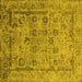 Square Oriental Yellow Industrial Rug, urb2051yw