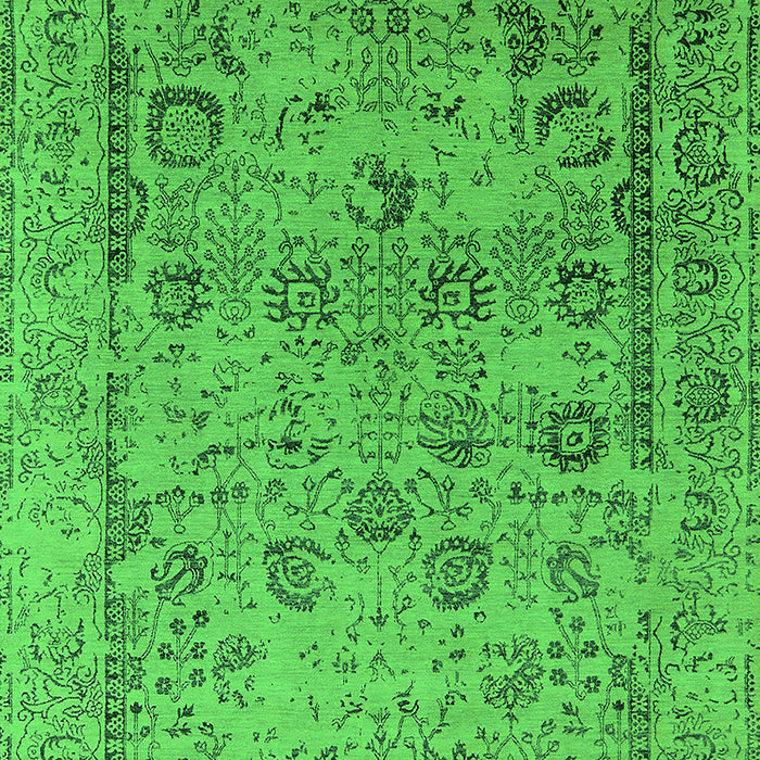 Machine Washable Oriental Green Industrial Area Rugs, wshurb2051grn