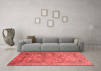 Machine Washable Oriental Red Industrial Rug, wshurb2051red