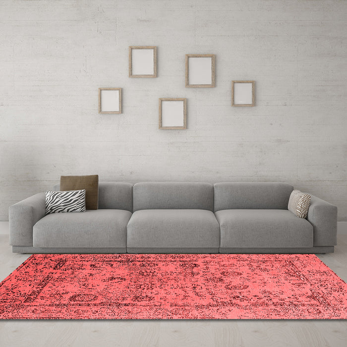 Industrial Red Washable Rugs
