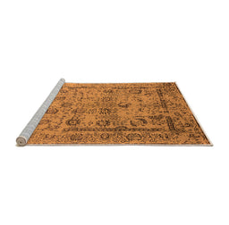 Sideview of Machine Washable Oriental Orange Industrial Area Rugs, wshurb2051org