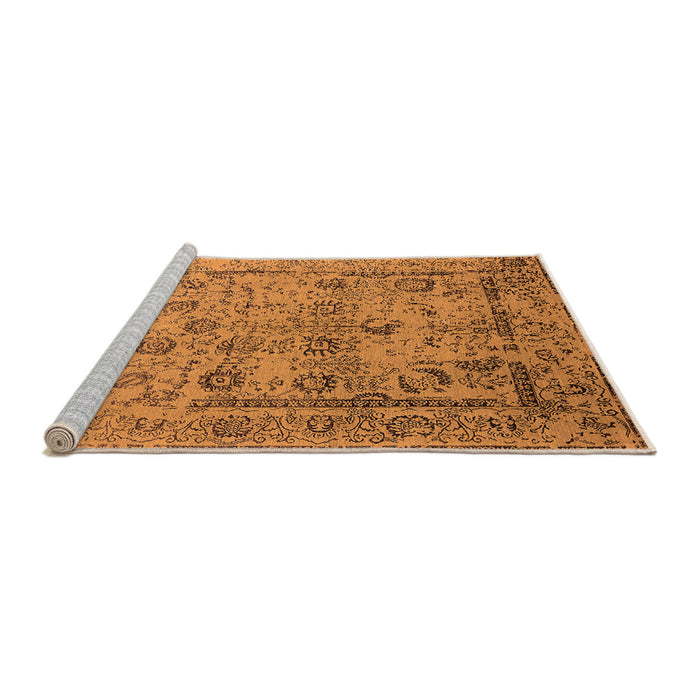 Sideview of Machine Washable Oriental Orange Industrial Area Rugs, wshurb2051org