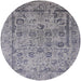 Round Mid-Century Modern Purple Oriental Rug, urb2051